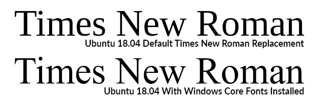 Times New Roman in Linux